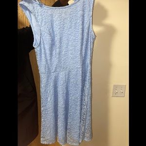 A Line Blue Floral Dress